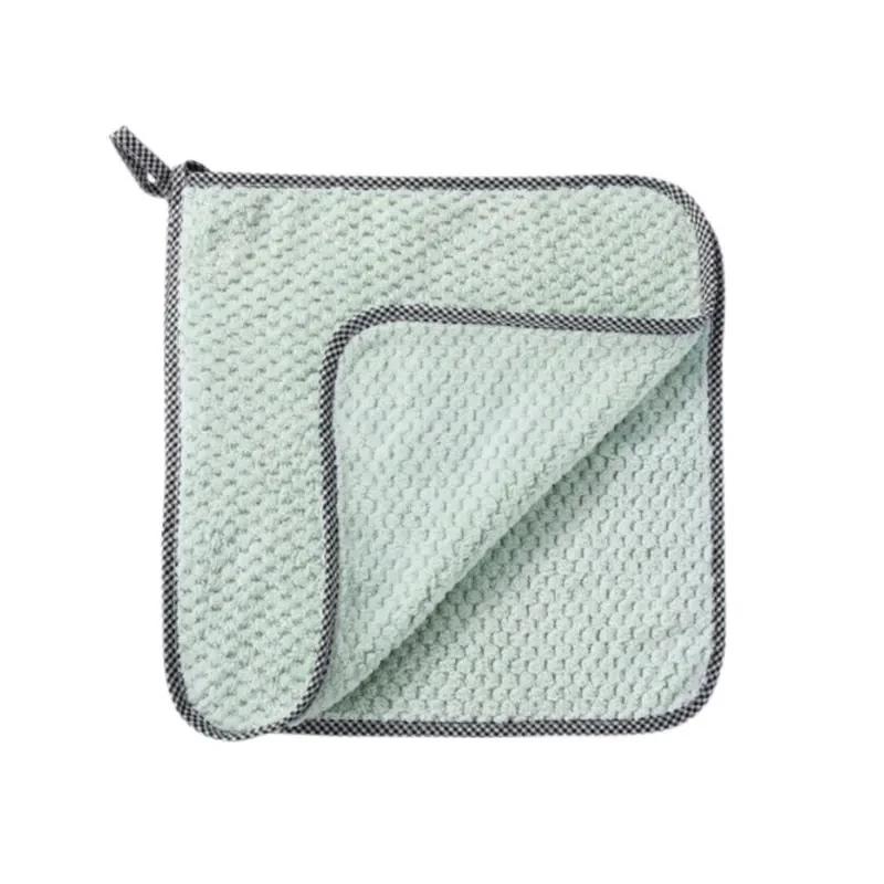 10/1Pc Kitchen Towels Dishcloths Microfiber Towels Absorbent Kitchen Cleaning Cloth Non-Stick Oil Thickened Table Cleaning Cloth