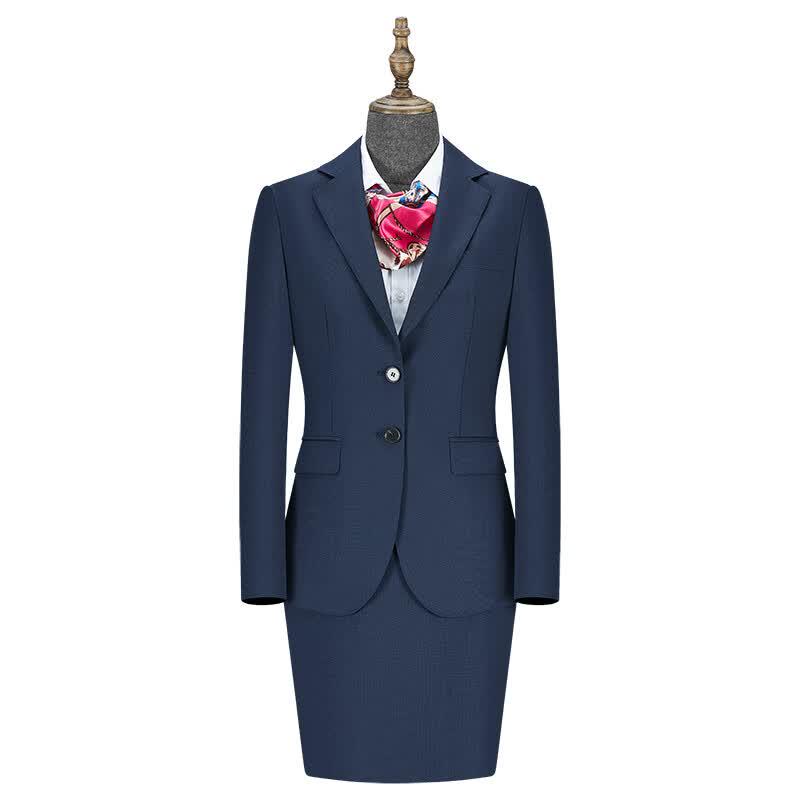 Women s 50% Wool Blend Two-Button Business Suit Set 34A