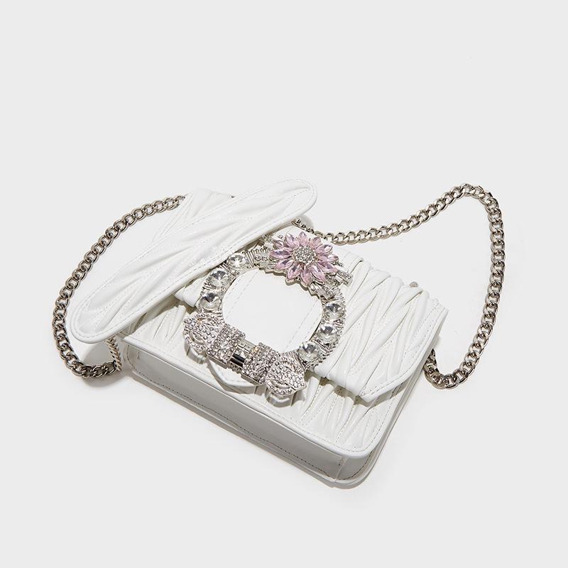Damen Tasche neue High-End Strass-Ketten Tasche Nische Light Luxury Mode Vielseitige Schulter Umhängetasche