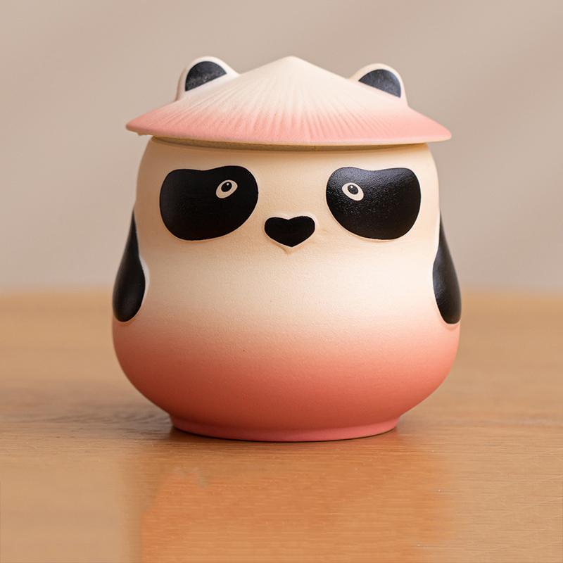 

Ceramic Panda-shaped Storage Jar Multi-functional Tea Container Airtight Coffee Bean Jar for Home Cafe Use Tea and Friends