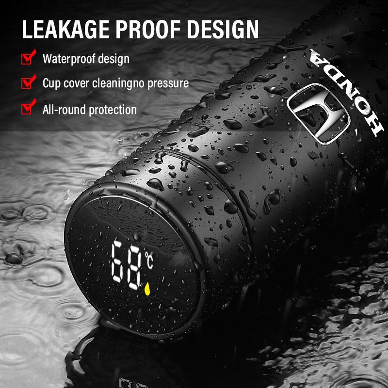 Car Smart Thermos Bottle With Temperature Display Coffee Cup For Honda Fit Mugen Insight Type S R VTEC DOHC Modulo Vezel Legend RR Si