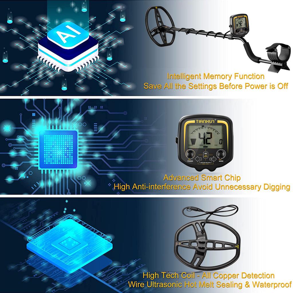 Metal Detector Underground Professional Depth 2.5m Scanner Search Finder Gold Detector Treasure Hunter Pinpointer 11inch