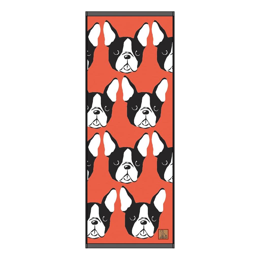 Marushin Wonderful Peace Love Eyes Face French 0765001300 Towel, Bulldog, Dog/Cat Design, Cute, Antibacterial, Odor-Resistant, 100% Cotton,