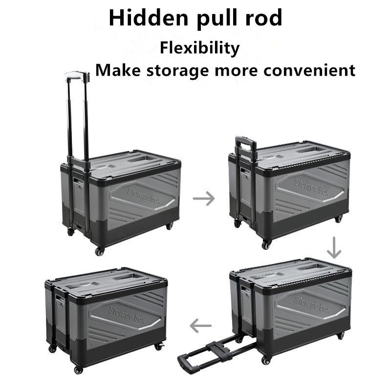 Outdoor camping storage box, car folding trolley box, camping picnic organizer box, grocery cart, small cart, shopping cart