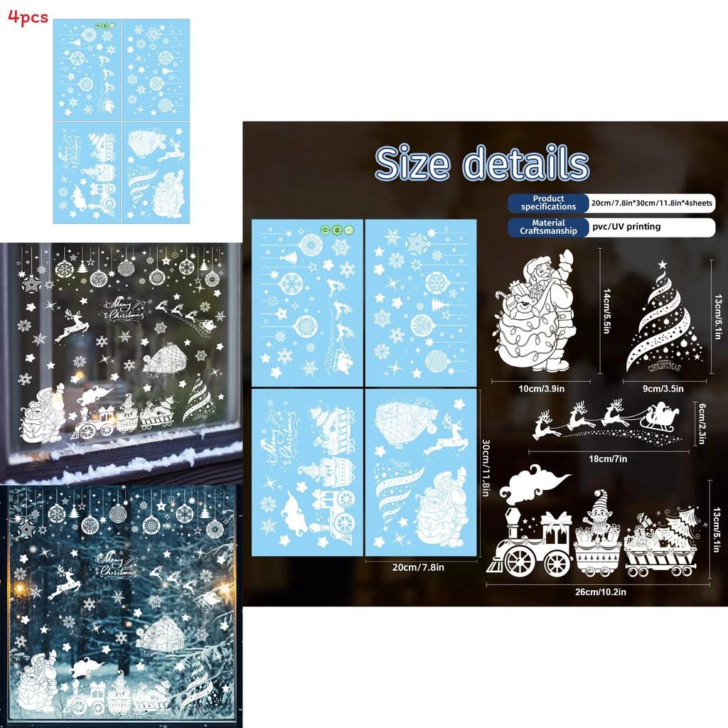 Christmas Window Sticker Pvc Decor With Santa Balls For Holiday Festivities