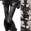 Elegant Sheer Tights Gothic Lace Design High For Evening And Daily