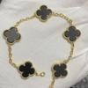Nuova Versione Bracciale Quadrifoglio Cinque Fiori Agata Rossa Naturale Madreperla Bianca Bracciale da Donna Bracciale Laser