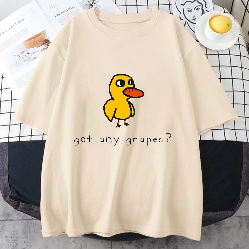 The Duck Song Got Any Grapes T Shirts Funny Patterns Manga/Comic Tshirts 100% Cotton T-shirts Originality Short Sleeve Fashional