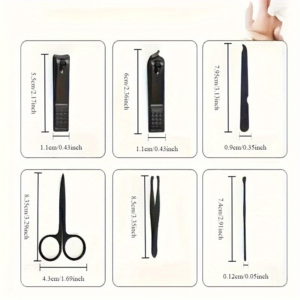 Professional Black Nail Clippers Kit Ultra Sharp Sturdy Fingernail Cutters