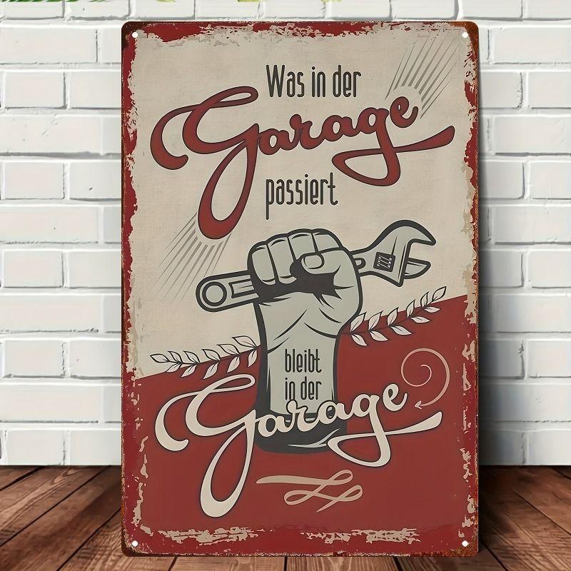 Vintage Garden Tools Metal Painting for Balcony Garage & Garden Decor