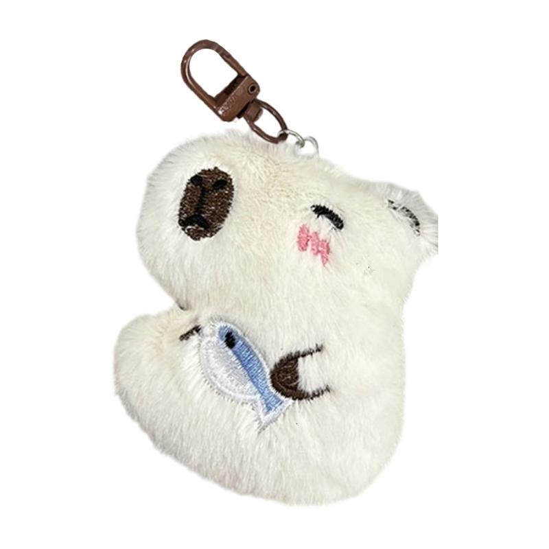 Lovely Capybaras Sturdy Plush Key Holder Accessory with Elegant Color Detachable Costume Pieces for Personalization