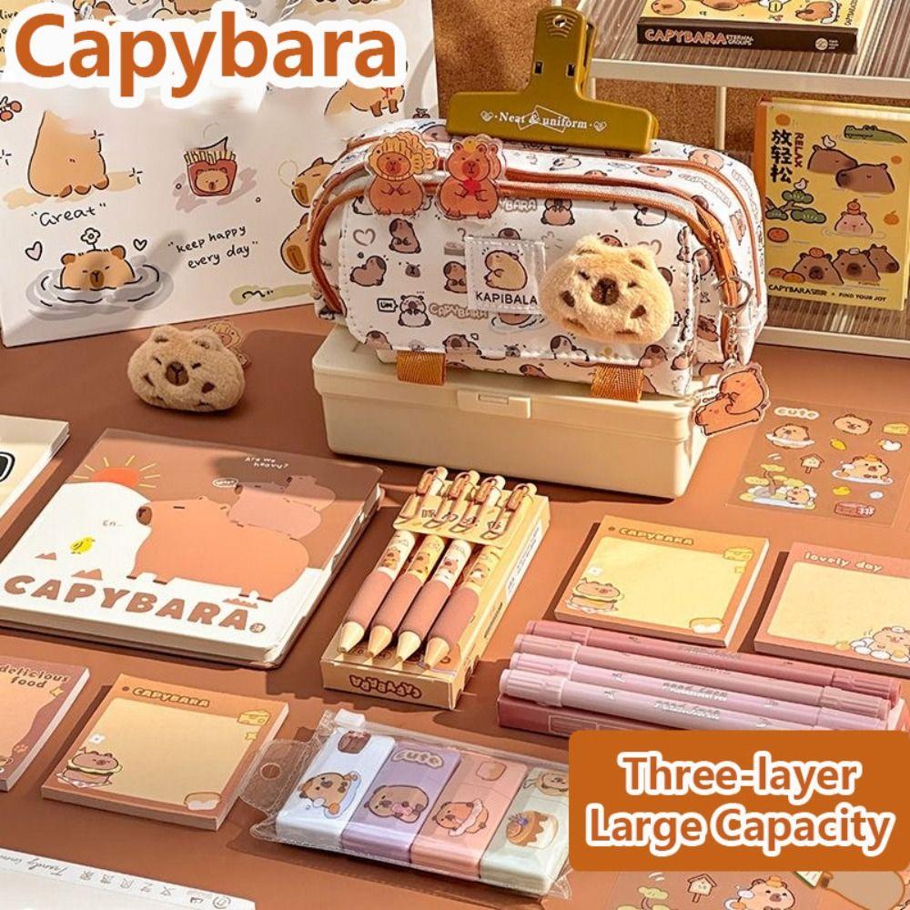 Three-layer Pen Bag Large Capacity Stationery Organizer High Quality Pencil Case  School Office