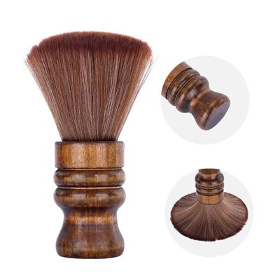 Barber Neck Duster for Face Cleaning - Soft Nylon Bristles, Ergonomic Wood Handle, Hair Detangling and Styling Brush for Professional or Personal Care
