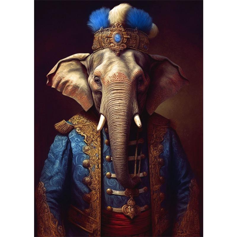 Noble Animal Portraits Canvas Prints Posters Vintage Funny Animals Mural Canvas Wall Art Pictures for Living Room Decoration