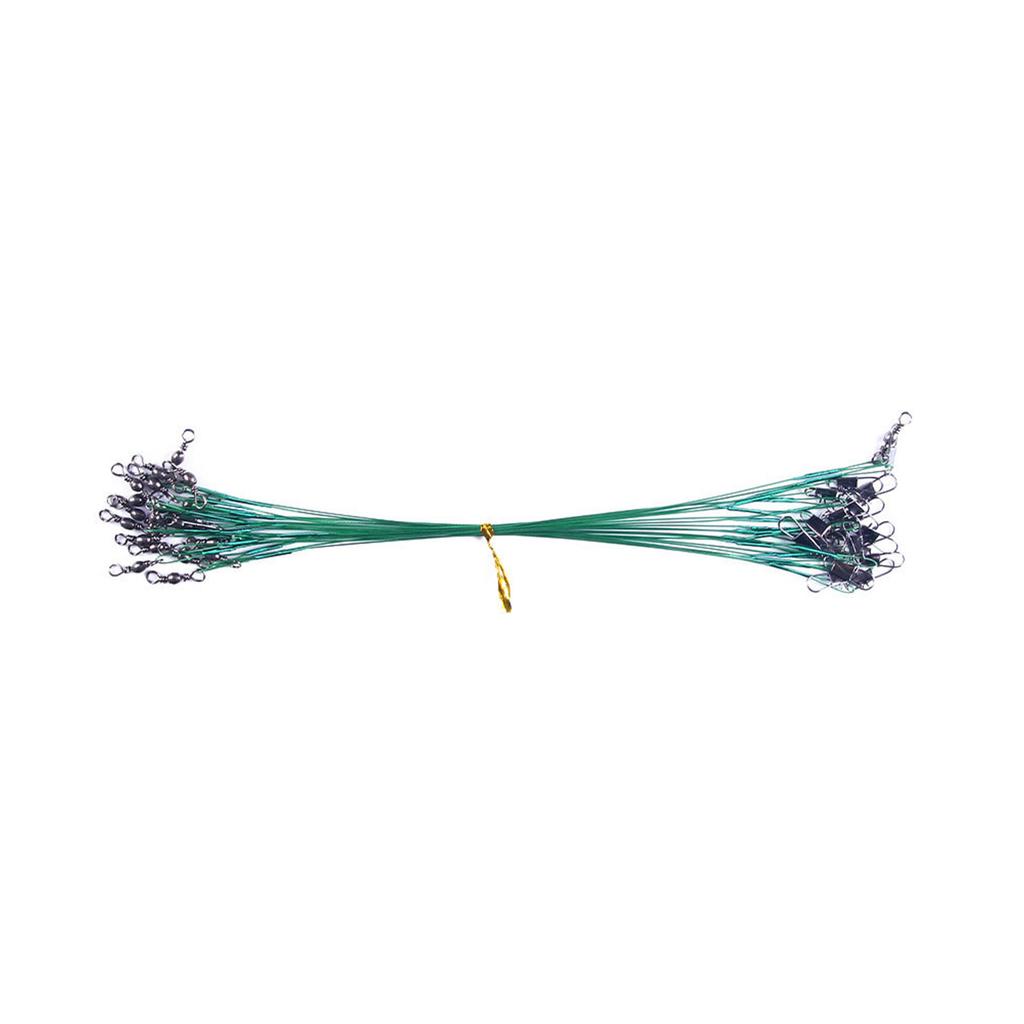 50Pcs 15cm/20cm/25cm High Strength Fishing Wire Leaders Heavy Duty Fishing Stainless Wire Leaders with Swivels and Snaps