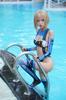 Sexy lesklé plavky s vysokými nohavičkami ke kolenům vysoké punčochy Rukavice Jednoduché RQ Race Queen Kostým Cosplay Dospělé plavky Cosplay Kostým Převlek [LOST-G] Dámské (M,