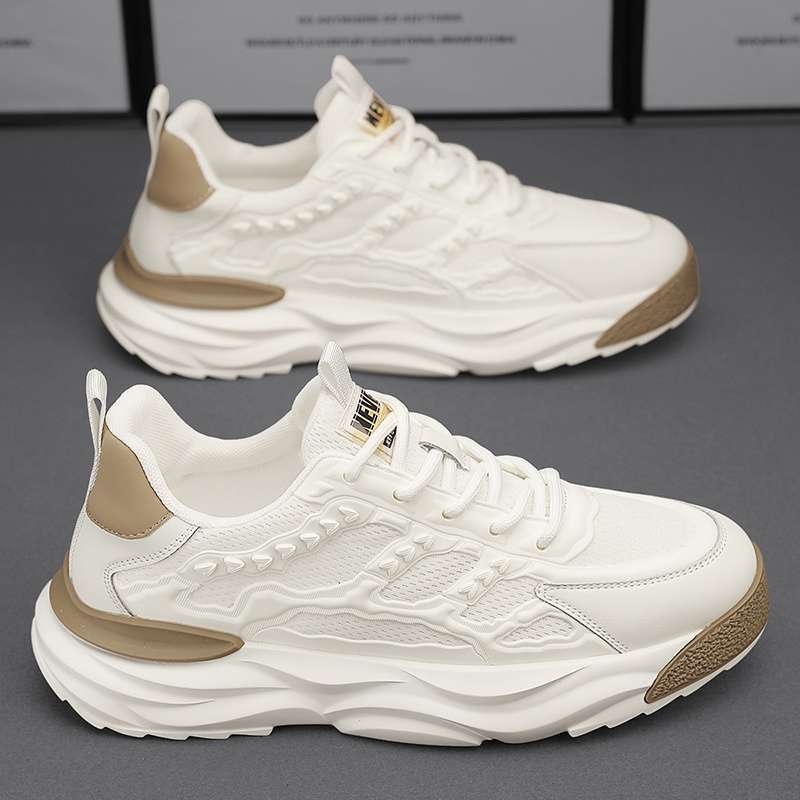 Men's shoes summer 2025 new breathable little white shoes versatile trend dad shoes men's thick-soled heightening sneakers