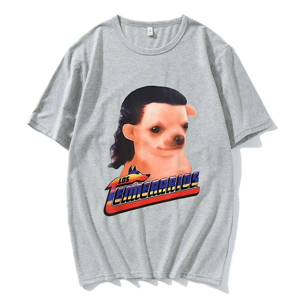 Los Temerarios Hund Lustiges Meme T-Shirts Herren Damen Kleidung Mode Hip Hop Kurzarm T-Shirt Baumwolle Lässig T-Shirt Streetwear