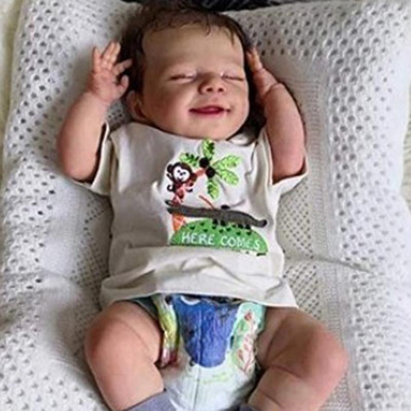 NPK Bambole per neonati rinate da 18 pollici, in vinile, in silicone, realistici, giocattoli per bambole per bambini, regalo di compleanno per ragazze