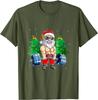 Weightlifting Fitness Gym Santa Claus Christmas Day Unisex TShirt Short Sleeve Casual Cotton Boys TShirts