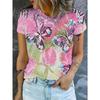 Summer Women's 3D Printed Crew Neck T-Shirt Fashion Versatile Breathable Trend Casual