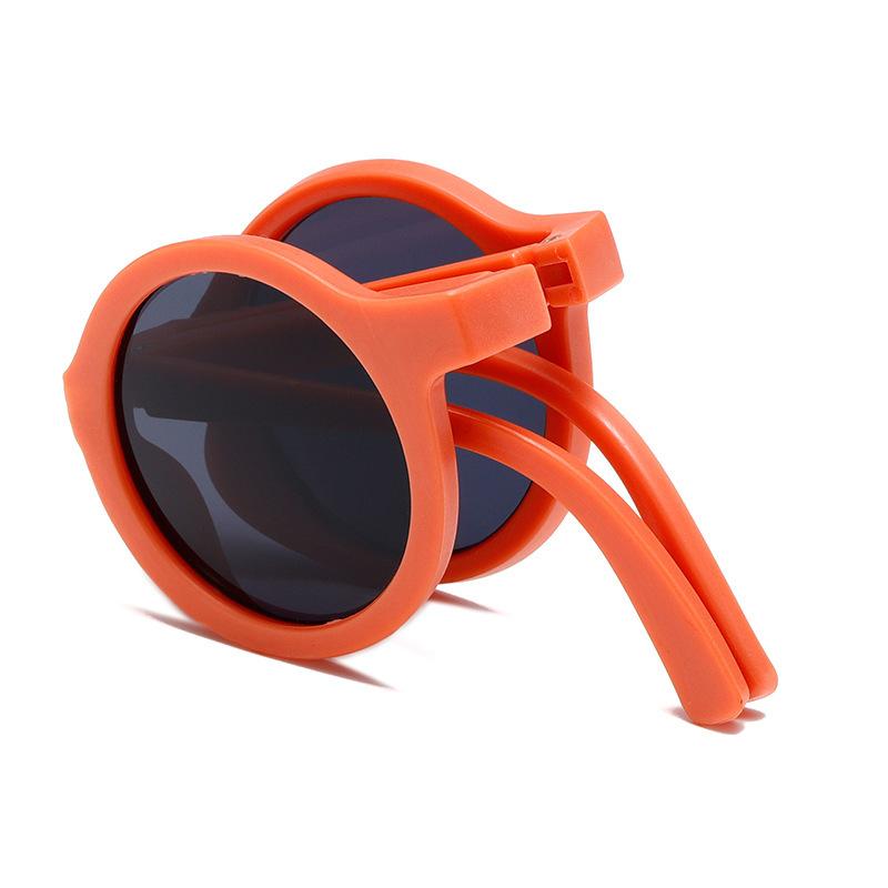 

Модные детские портативные складные солнцезащитные очки в ретро-круглой оправе для защиты глаз, солнцезащитные очки для мальчиков и девочек, детские очки для путешествий AS PICTURE