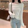 Khaki Slash Neck Pullover Schlank Hotsweet frauen Stricken Pullover Dünne Bodenbildung Shirt Solide Büro Dame Neue Mode Frühling Herbst