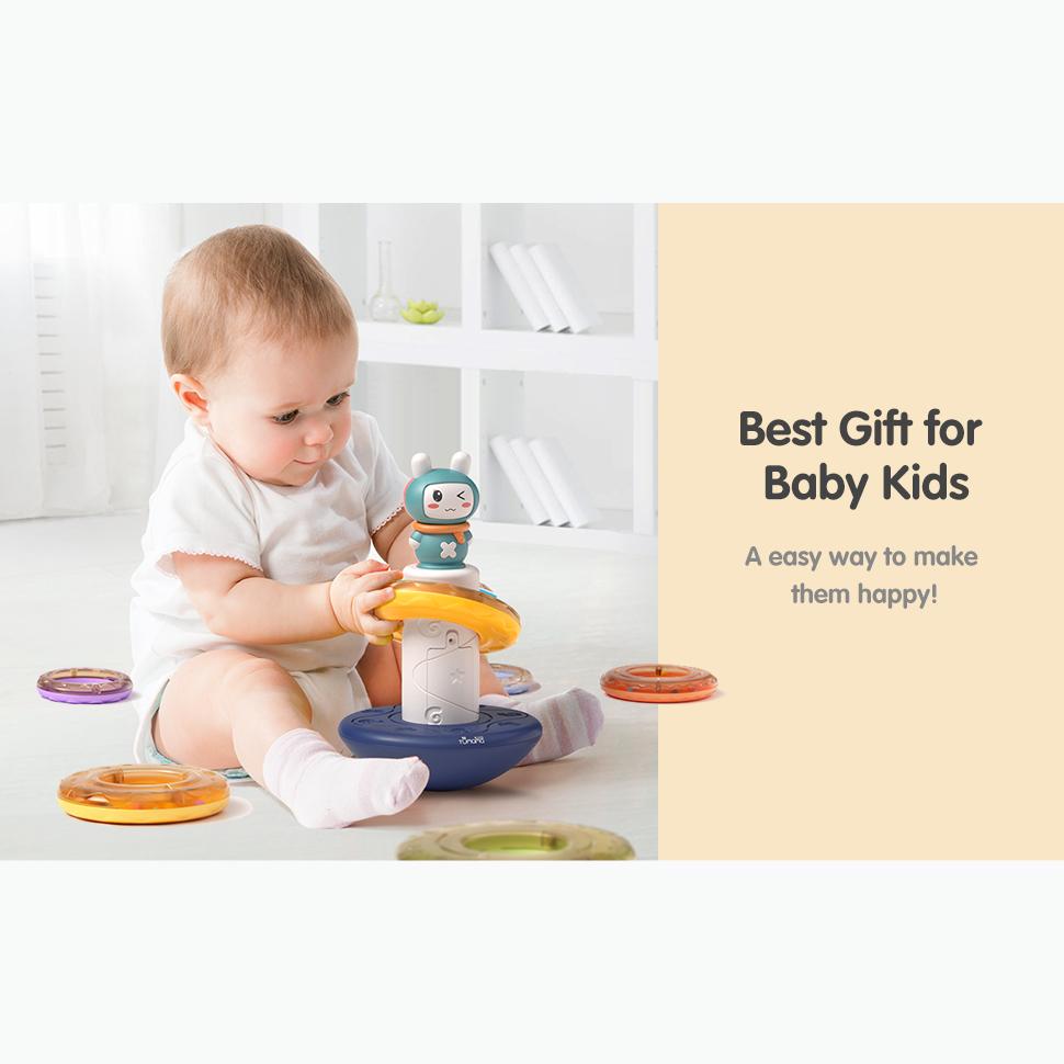 TUMAMA Toddler Stacking Toy with Light and Music, Stacks of Circles STEM Montessori Toy, Birthday Gifts for Boys and Girls