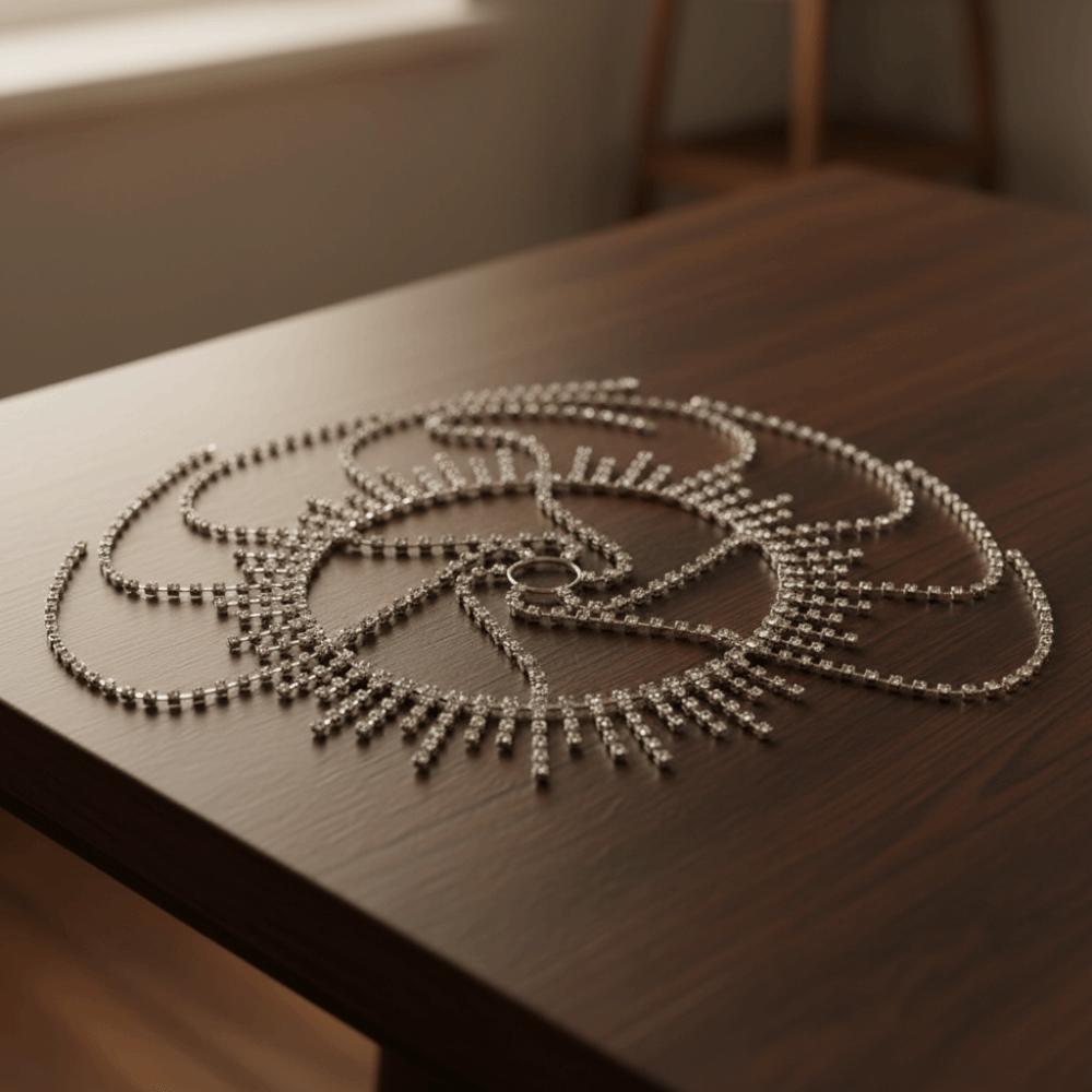 Flash Rhinestone Cap Headpiece Full Rhinestone Inlay Tassel Headband  Stage Performance