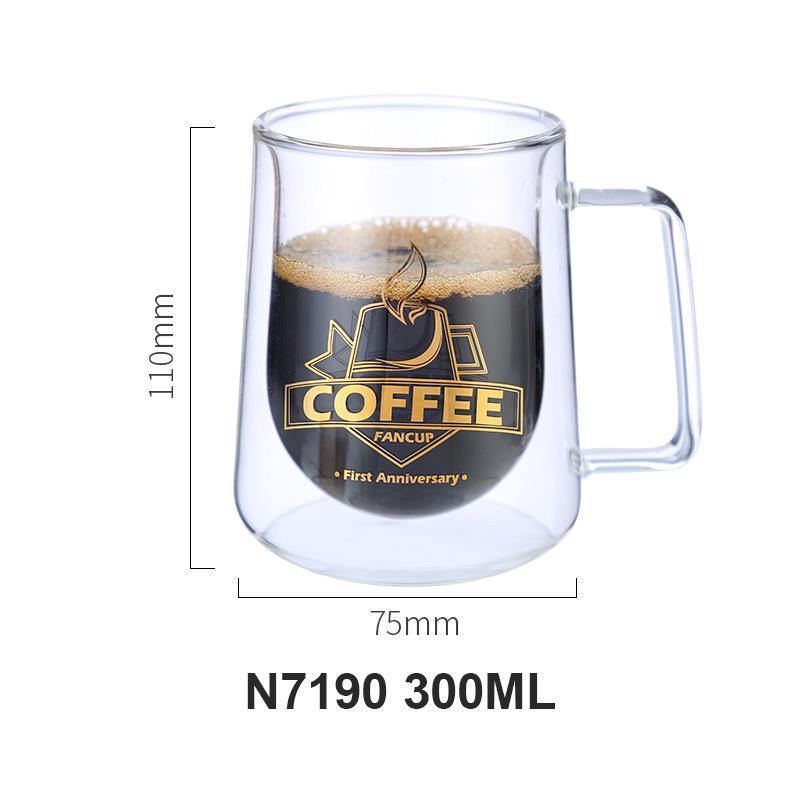 

Прозрачная двухслойная стеклянная чашка для кофе Mingshangde 100-450ml