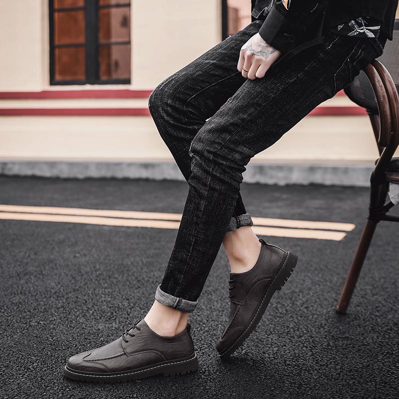 2025 New Fashion Men's Casual Leather Shoes Men's Business Formal Leather Shoes Retro Comfort Casual Men Shoes Zapatillas Hombre