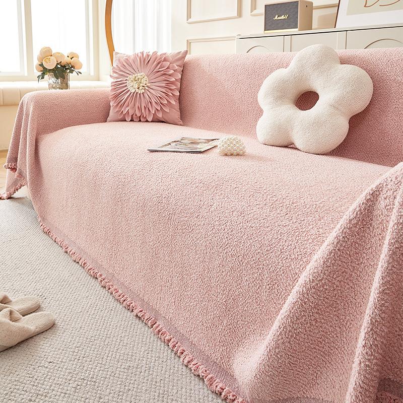 Plush Yarn Simple Sofa Towel Winter Universal Sofa Cover Full Set Non-Slip Warm Sofa Towel Cover Cloth