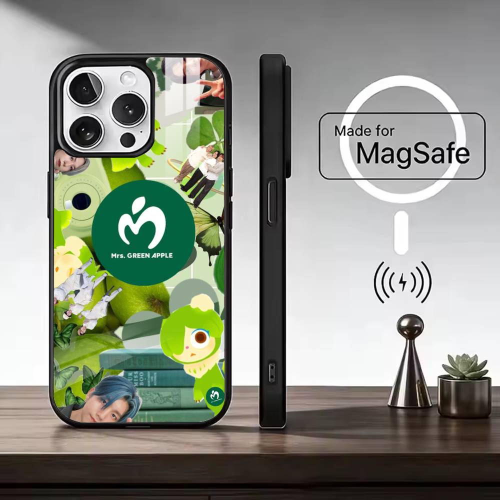 

М-Миссис. ЗЕЛЕНЫЙ ЯБЛОКО MGA Чехол для телефона Для iPhone17,16,15,14,13,12,11 Plus,Pro Max, Новый Магнитный Беспроводной Заряд iPhone15Pro