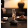 Vintage Ceramic Wabi-Sabi Ghee Lamp: Retro Style Camping and Tea Room Night Light 