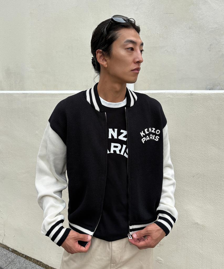 Kenzo Men'S Pre-Collection Kenzo Paris Emblem Zip-Up Cardigan_ K263Amg101Bkx