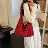 Underarm Bag Women's Large Capacity Plaid Tote Bag Commuter Shoulder Bag