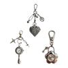 Classical Antique Inspired Key Holder With Decorative Locket And Sturdy Metal Construction Hollow Heart Pendant Keychain