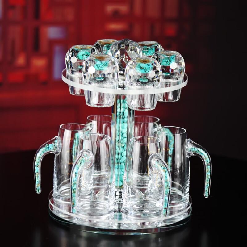 Shangqi Water Drop Turquoise Glass Decanter Set