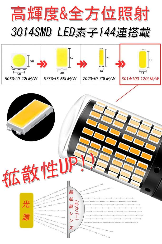 T20 LED Blinker, T20 LED, Bernstein, Gelb, Einzel-LED Blinker, Bernstein, Orange,