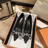 Wedding Shoes White Bow High Heels Spring and Autumn New Pointed Thin Heel Shallow Mouth Rhinestone Single Shoes Women
