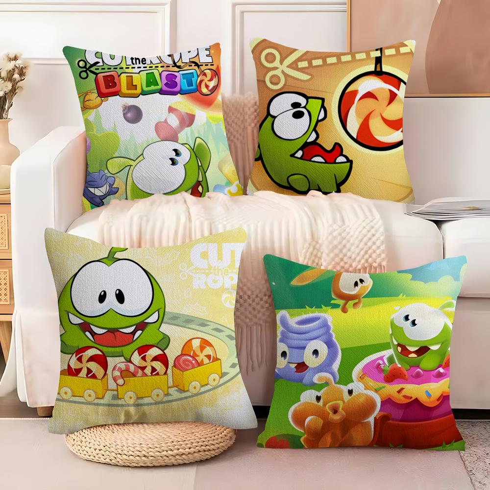 Puzzle Game C-Cut The Rope 2 Pillow Case Linen Pillow Case Sofa Home Decor Cushion Cover Cushion Cove