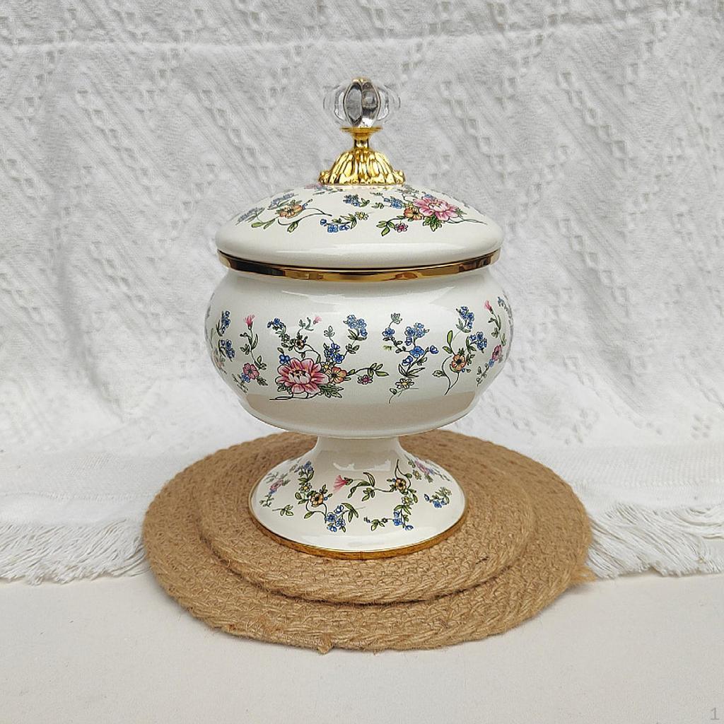 Email Storage Canister Tea Flower Pattern for Kitchen Worktop