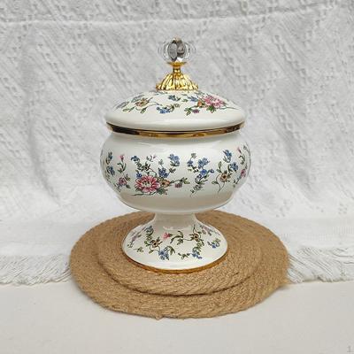Email Storage Canister Tea Flower Pattern for Kitchen Worktop