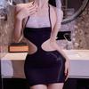 Sex Underwear Sexy Pure Desire Hollow Waist Lace Belly Pocket Oil Light Hip Skirt Temptation One-piece Horse Oil Socks