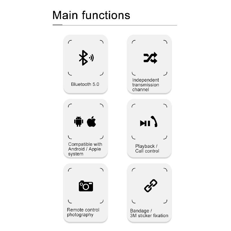 Bluetooth 50 Remote Control For Playing Music On Bike, Motorcycle, Steering Wheel