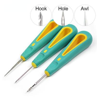 Awl for Repair Leather Shoe Sewing Cobbler Tool DIY Craft Straight Curved and Hole Hook Needle Bodkin Bradawl Piercer Stab Awl