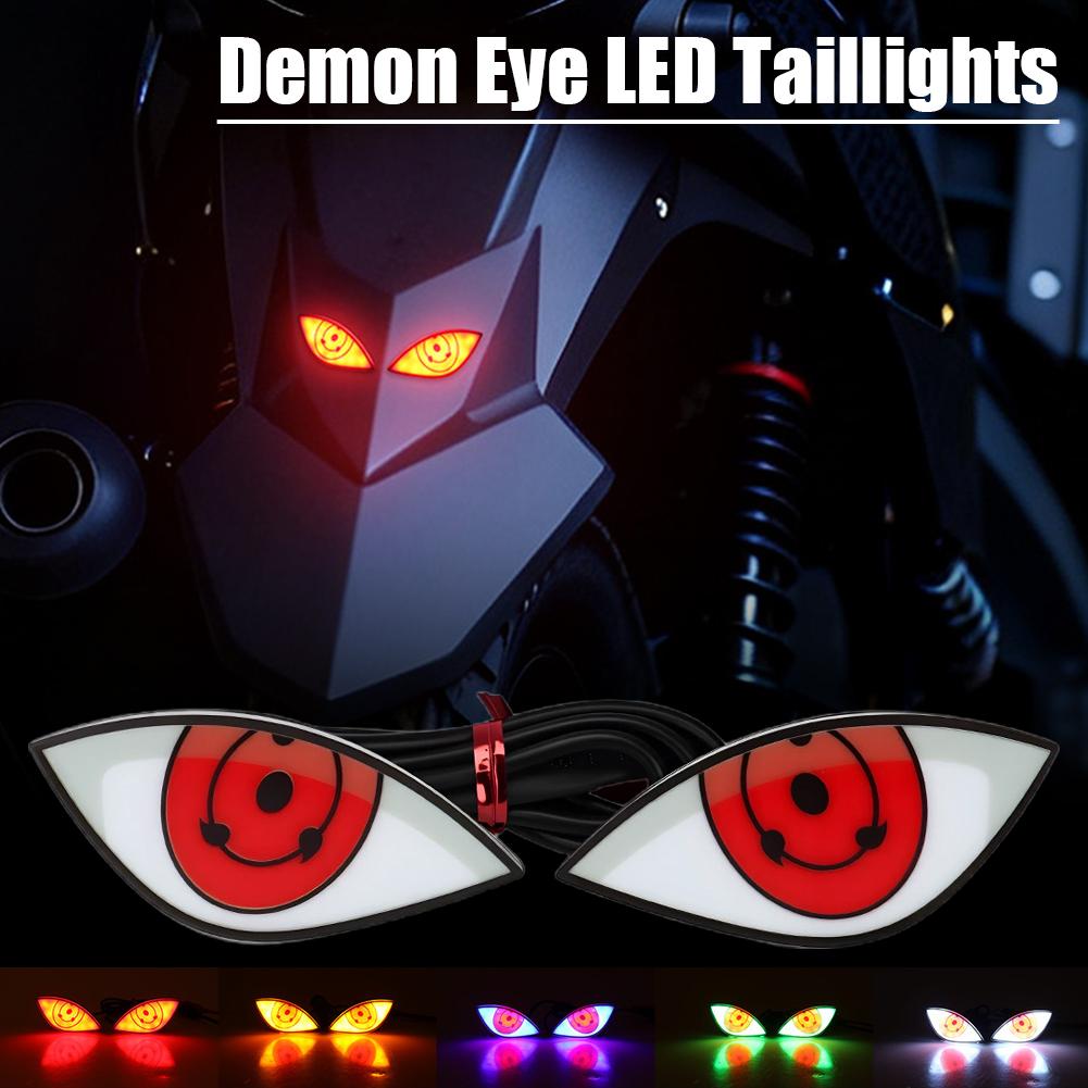 Motorcycle LED License Plate Decorative Lights Snake Eye Rear Tail Light Strobe Flashing Electric Motorcycle Modified