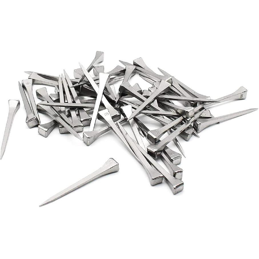 FDXGYH 50pcs E4 Length 47.5mm /1.8inch Horseshoe Nails Carbon Steel Horseshoe Tools for Fixed Lead or Glass(Silver)