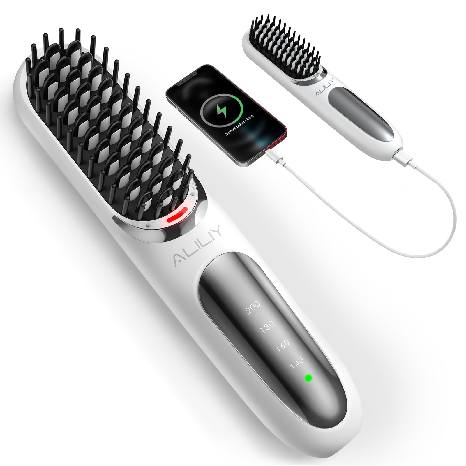 

Aliliy Cordless Ironing Straightening Heated Hair Iron Generates Millions of Negative 5200mAh USB Suitable for All Hair Burn For For Smooth and Shiny