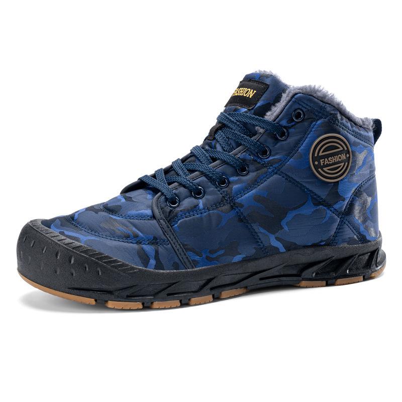 Waterproof Camo High-Top Snow Boots: Non-Slip, Velvet-Lined, Warm Outdoor Cotton Shoes for Autumn & Winter